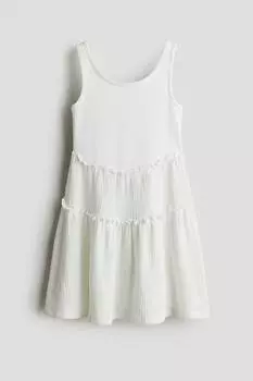 Платье из джерси со структурой H&M, белый
