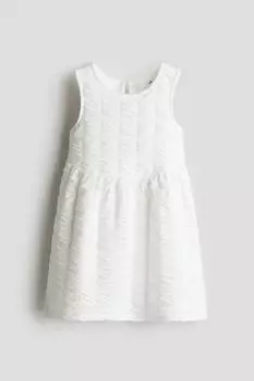 Платье из джерси со структурой H&M, белый