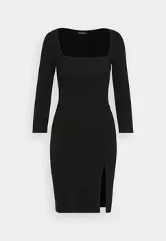 Платье из джерси SQUARE NECK QUARTER SLEEVES BODYCON MINI Even&Odd, черный