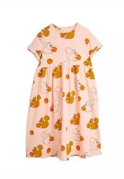 Платье из джерси Squirrels Dress Mini Rodini, розовый