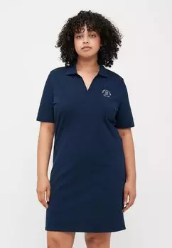 Платье из джерси STAMP POLO DRESS Tommy Hilfiger Curve, темно-синий
