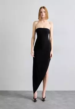 Платье из джерси STRAPLESS SIDE DRAPE GOWN Norma Kamali, черный
