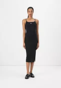Платье из джерси STRAPPY BADGE MIDI DRESS Tommy Jeans, черный