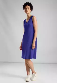 Платье из джерси STREET ONE, длиной до колена, синий