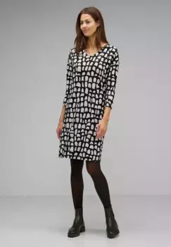 Платье из джерси STREET ONE, длиной до колена, черный