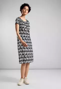 Платье из джерси STREET ONE с динамичным графическим принтом, черный