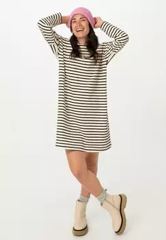 Платье из джерси STRIPED DRESS hessnatur, черный