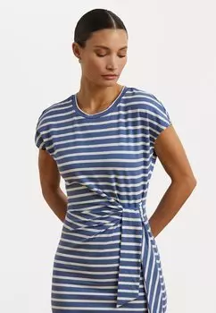 Платье из джерси Striped Tie Front Jersey Dress Lauren Ralph Lauren, белый