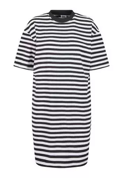 Платье из джерси Striped Urban Classics, белое черное