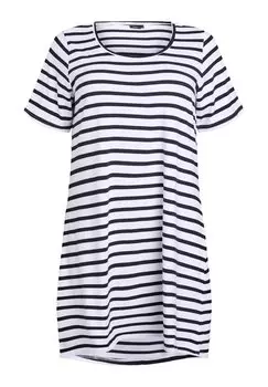 Платье из джерси STRIPED WITH SHORT SLEEVES Zizzi, цвет Black Stripe