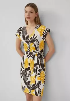 Платье из джерси STRUKTURIERTES MIT ALL-OVER s.Oliver, кремовый