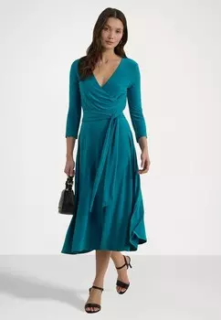 Платье из джерси SURPLICE JERSEY DRESS Ralph Lauren, бирюзовый