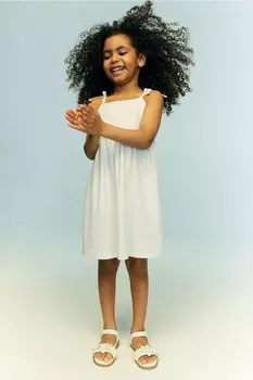 Платье из джерси, связанное крючком H&M, белый