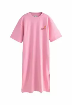 Платье из джерси TALL FIT - SHORT SLEEVE CREW NECK BACK GRAPHIC MIDI Next, розовый