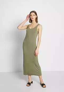 Платье из джерси темно-зеленого лишайника Pieces, зеленый