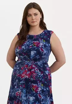 Платье из джерси TESSANNE SHORT SLEEVE DAY DRESS Lauren Ralph Lauren Woman, синий