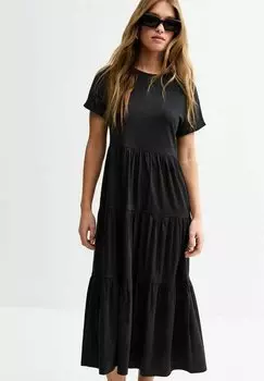 Платье из джерси TIERED MIDI New Look, черный