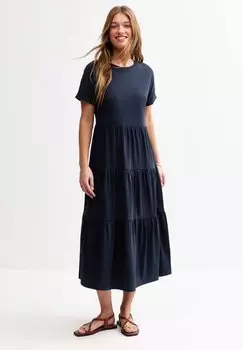 Платье из джерси TIERED SKIRT MIDI SMOCK New Look, темно-синий