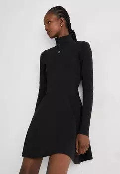 Платье из джерси Tommy Jeans FIT FLARE DRESS, черный