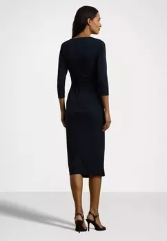 Платье из джерси TWIST FRONT STRETCH JERSEY MIDI DRESS Lauren Ralph Lauren, темно-синий
