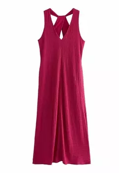 Платье из джерси V Neck Textured Regular Fit Next, красное
