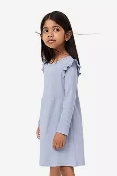 Платье из джерси в рубчик H&M, синий