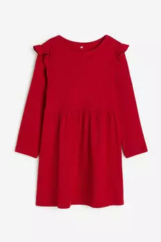 Платье из джерси в рубчик H&M, красный