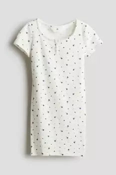Платье из джерси в рубчик H&M, белый