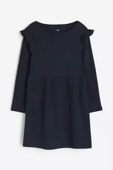 Платье из джерси в рубчик H&M, синий