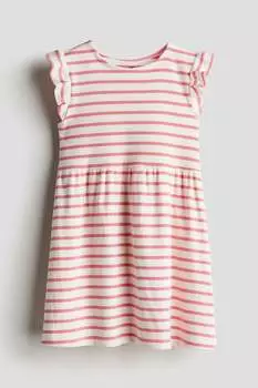 Платье из джерси в рубчик H&M, белый