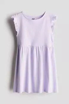 Платье из джерси в рубчик H&M, фиолетовый