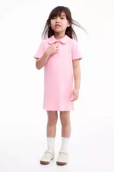 Платье из джерси в рубчик H&M, розовый