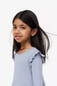 Платье из джерси в рубчик H&M, синий