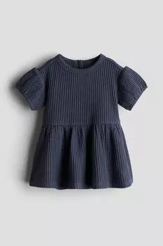 Платье из джерси в рубчик со структурой H&M, синий