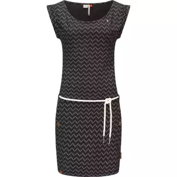 Платье из джерси в стиле Ragwear "Tag Zig Zag", стильное платье-рубашка с классным принтом и шнурком для завязывания, цвет Anthra