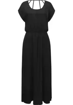 Платье из джерси в стиле рэгвир "Lalline", платье-рубашка длиной до икры со стильным вырезом сзади Ragwear, черный