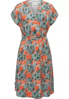 Платье из джерси в стиле рэгвир "Selyma Organic", стильное платье-рубашка с V-образным вырезом и поясом Ragwear, голубой