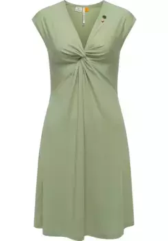 Платье из джерси в стиле рэгвир "Comfrey Solid", стильное летнее платье с глубоким V-образным вырезом Ragwear, зеленый