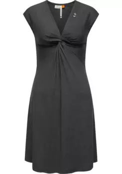 Платье из джерси в стиле рэгвир "Comfrey Solid", стильное летнее платье с глубоким V-образным вырезом Ragwear, черный