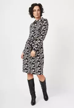 Платье из джерси WAITING ON THE SIDELINES WITH FLORAL PRINT 4funkyflavours, цвет black