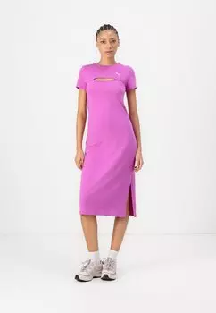 Платье из джерси WARDROBE MIDI CUT OUT DRESS Puma, бежевый
