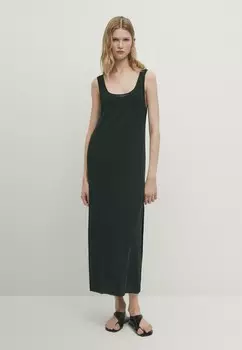 Платье из джерси WITH STRAPS Massimo Dutti, темно-зеленый