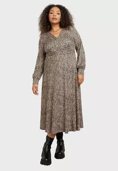 Платье из джерси ZEBRA WRAP WITH SLEEVES Live Unlimited London, черный