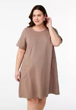 Платье из джерси Zizzi, коричневый