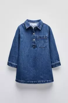 Платье из джинса ZARA, синий
