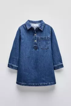 Платье из джинса ZARA, синий