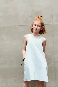 Платье из джинса ZARA, светло-голубой