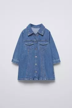 Платье из джинсового сердца ZARA, синий