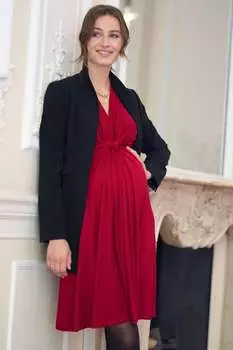 Платье из джолена с рукавами 3/4 и завязками спереди Seraphine, красный