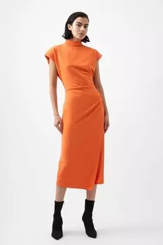 Платье из фактурного джерси Zion French Connection, оранжевый